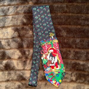 Looney‎ Tunes Warner Bros. 1997 Silk Christmas Tie Taz Tasmanian Devil Necktie